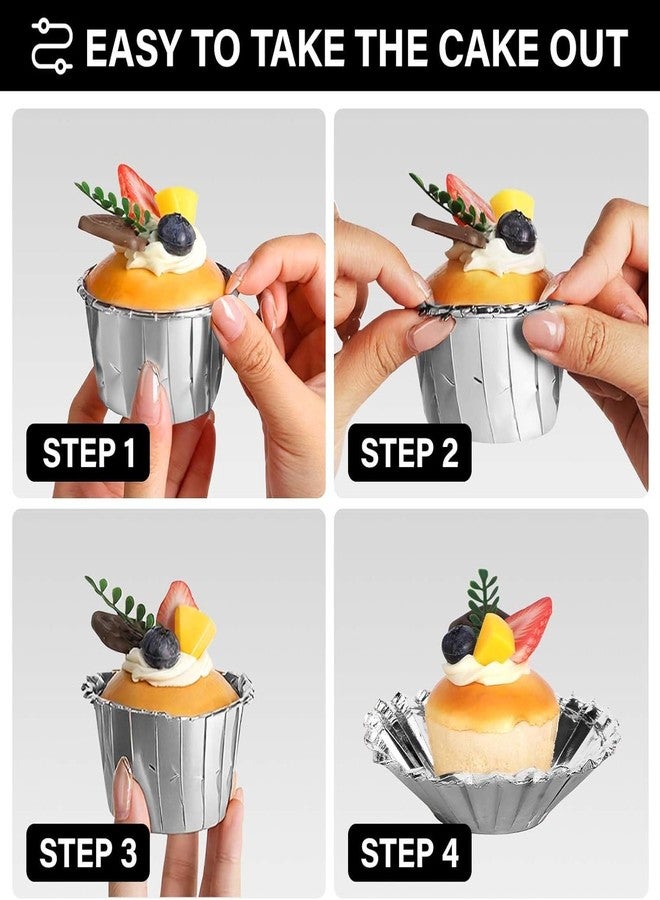 Jubilant 50 Pcs Cupcake Liners, Disposable Ramekin Muffin Baking Cups, Aluminum Cupcake Cups, Little Foil Baking Cups - Image 4